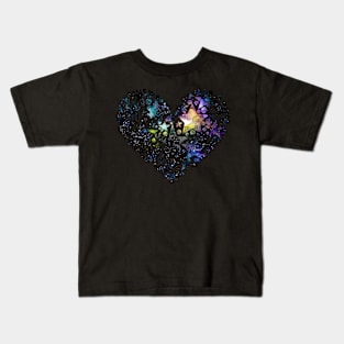 Watercolor Starry Sky in Heart Kids T-Shirt